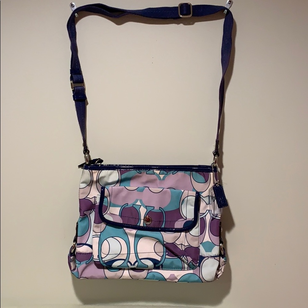 COACH Multi-Color Crossbody Shoulder Bag Nylon Bag